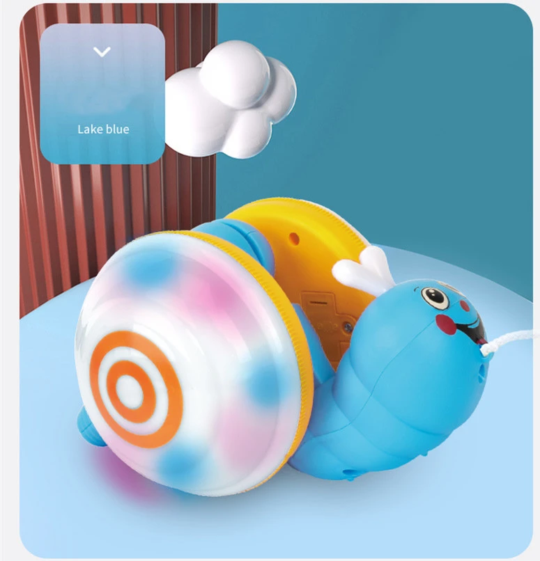 Children's Rope Dragging Snail Toy  Light And Music Pulling The Baby Toddler