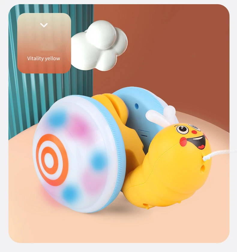 Children's Rope Dragging Snail Toy  Light And Music Pulling The Baby Toddler