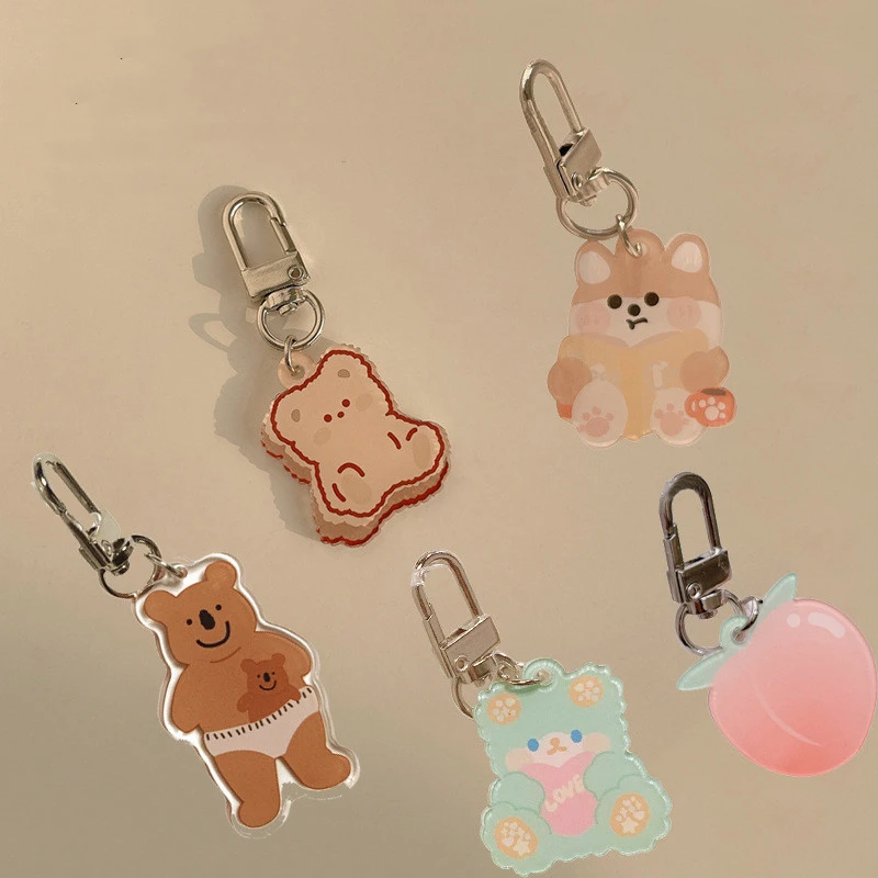 Ins New Bear Keychain Girl Heart Cartoon Pendant