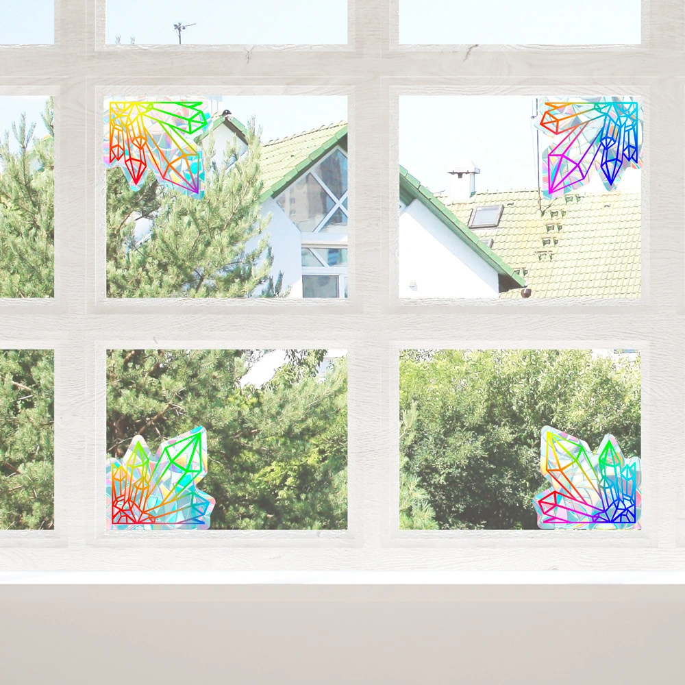 RPS043 Diamond Rainbow Prism Electrostatic Glass Sticker PVC Glue-free Window Filming Removable Paper-cut Sticker For Window Decoration