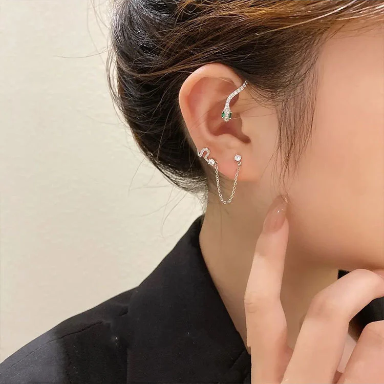 Women's Fashion Snake Ear Clip Stud Earrings