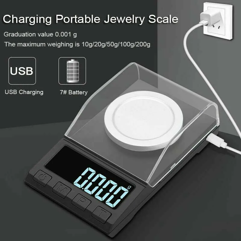 Stainless Steel High Precision USB Electronic Jewelry Scale