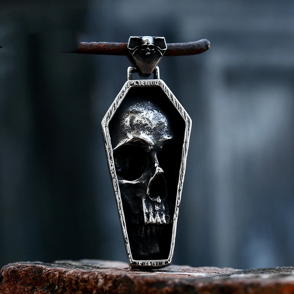 Punk Vampire Coffin Pendant Stainless Steel