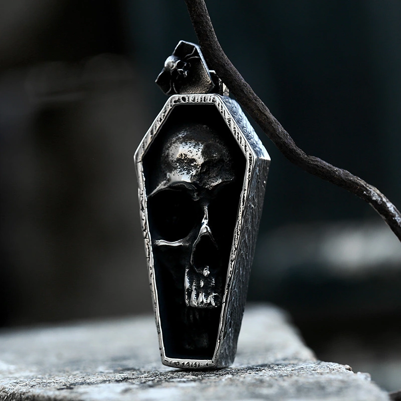 Punk Vampire Coffin Pendant Stainless Steel