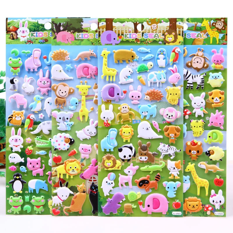 Children's Cartoon Animal Foam Three-dimensional Sticker