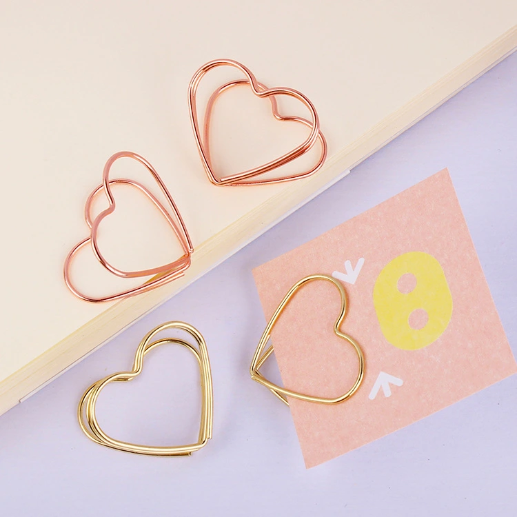 Rose Gold Double Heart Note Holder