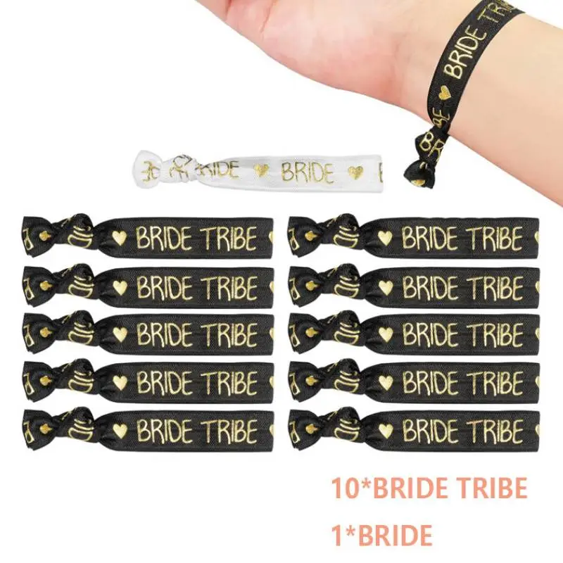 Spot BRIDE TRIBE Bridal Elastic Wrist Strap 10 1 Set Bridesmaid Bracelet Elastic Band Set