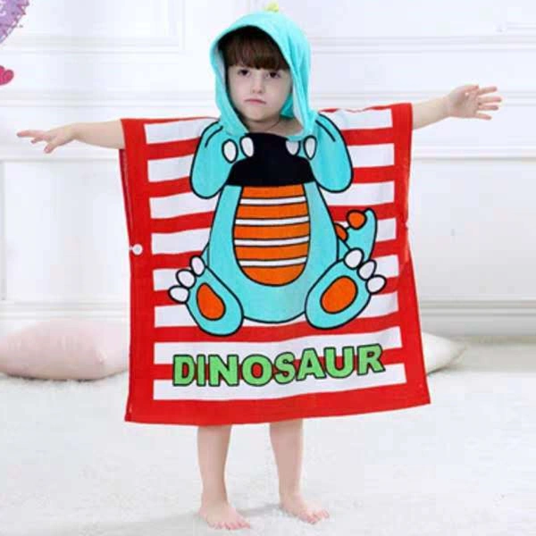 Hooded Bath Towel Microfiber Kids Quick Dry Absorbent Cape