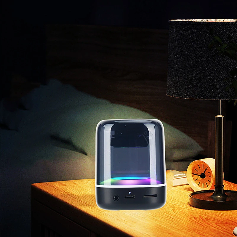 Bluetooth Wireless Portable Luminous Transparent Bedside Lamp Speaker