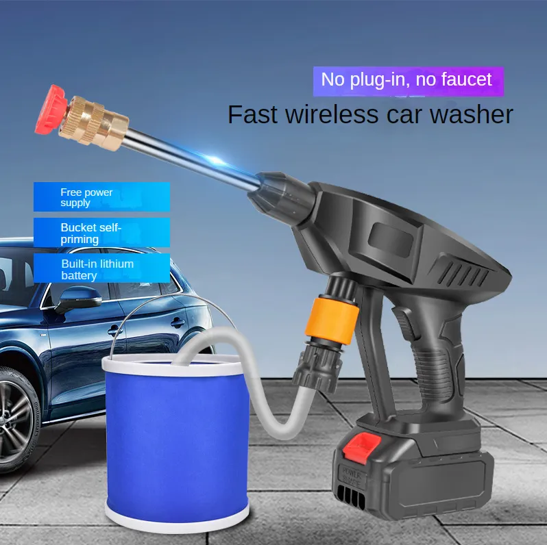 High Power Lithium Battery Rechargeable Car Washing Machine Set