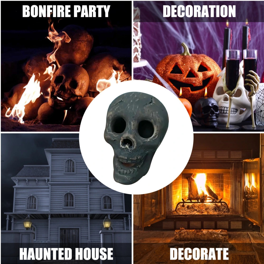 Halloween Stove Barbecue Ceramic Ornaments Simulation Skull Props Horror Party Decorations