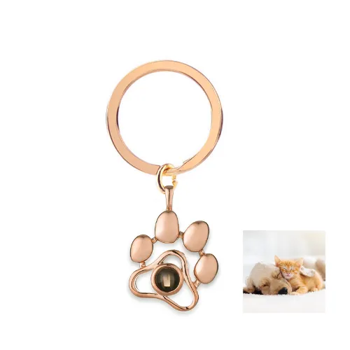 Cute Animal Dog Paw Personalized Custom Projection Necklace