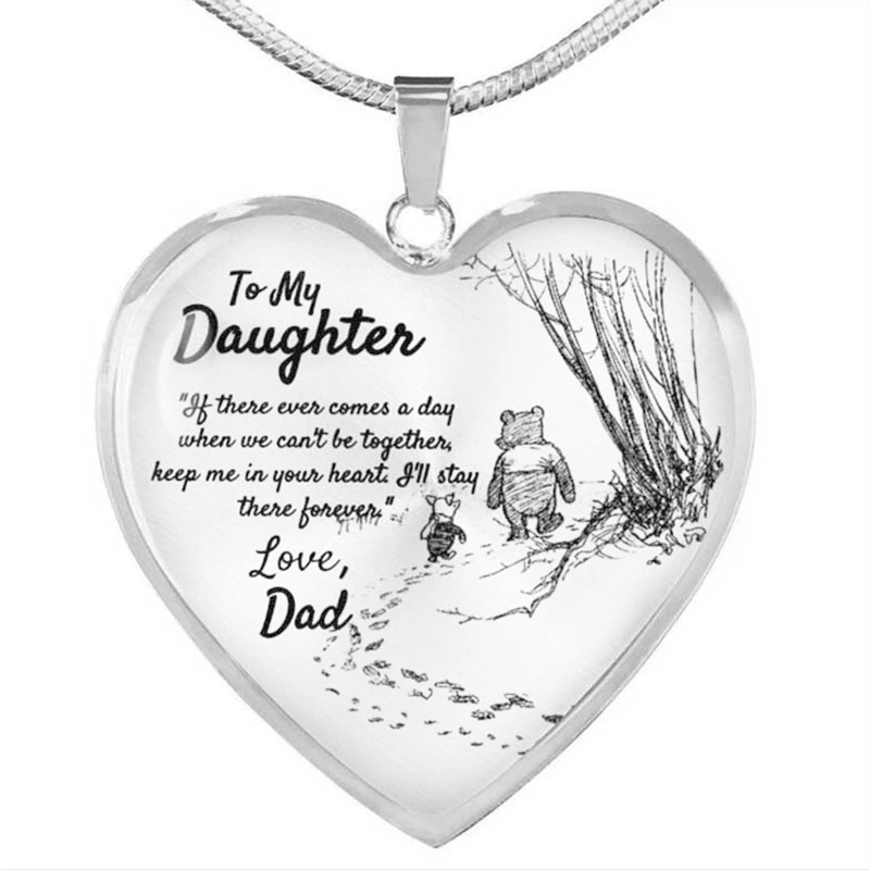 Cute To My Daughter Necklace Kawaii Bear Mom Dad and Baby Epoxy Necklace