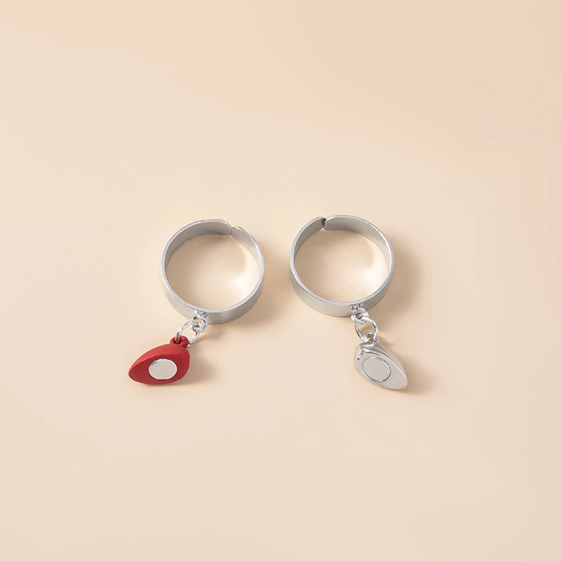 Romantic Red Heart Magnet Couple Ring