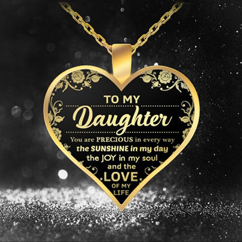 To My Daughter You Are The Sunshine Heart Pendant Epoxy Necklace