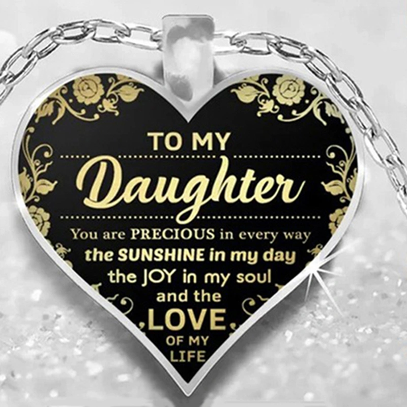 To My Daughter You Are The Sunshine Heart Pendant Epoxy Necklace