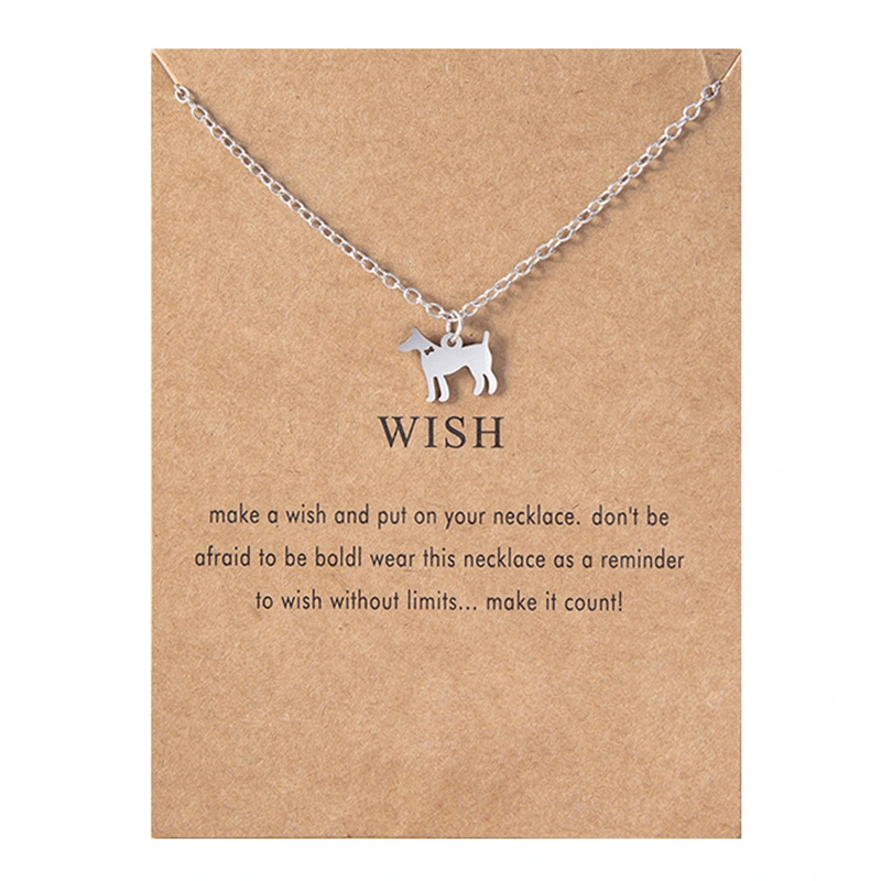 Stainless Steel Doberman Necklace Cute Animal Pet Dog Pendants Silver Chain Necklaces For Women Jewelry