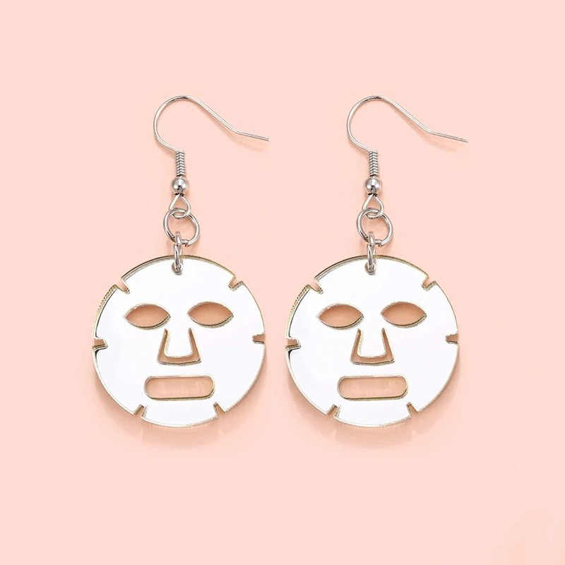 Creative Facial Mask Acrylic Earrings For Women