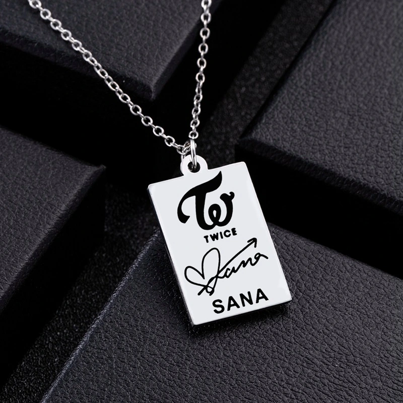 KPOP TWICE Member Signature Stainless Steel Pendant Necklace