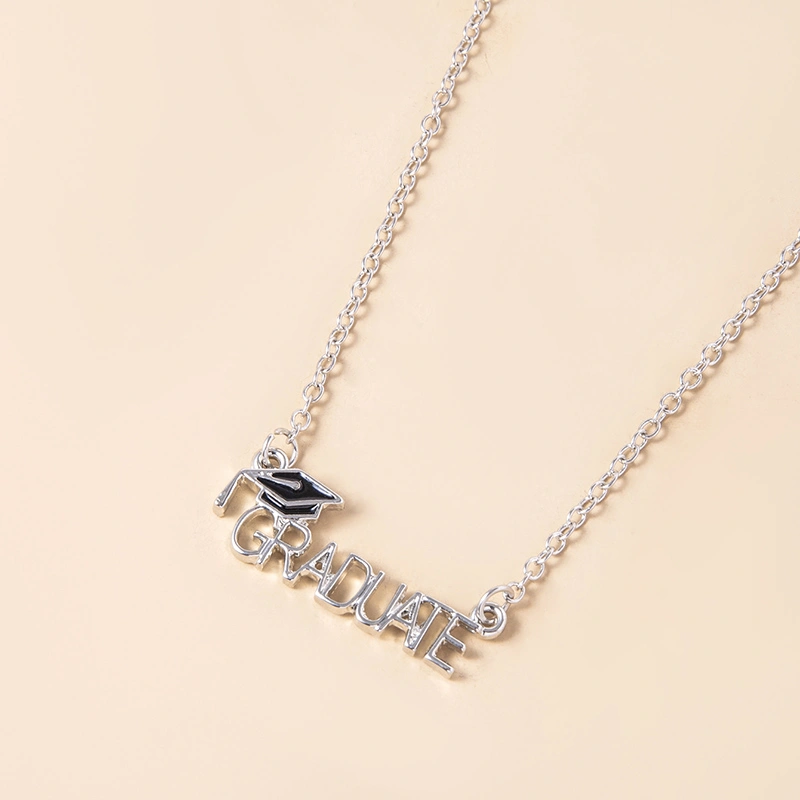 Graduate Letter Pendant Graduation Necklace For Women Men