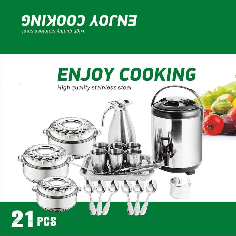 Stainless Steel Double Layer Insulation Pot Set