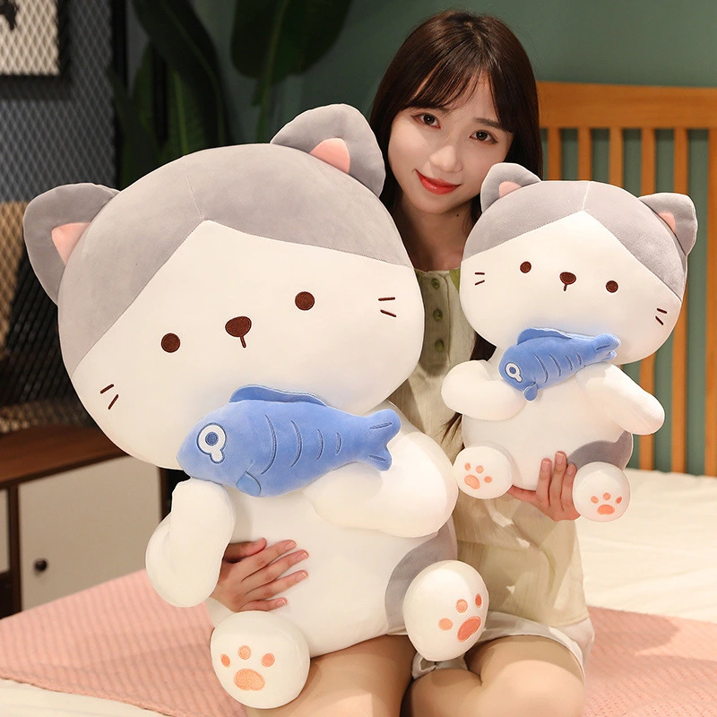 Cute Cat Doll Plush Toy Girl Hugging And Sleeping