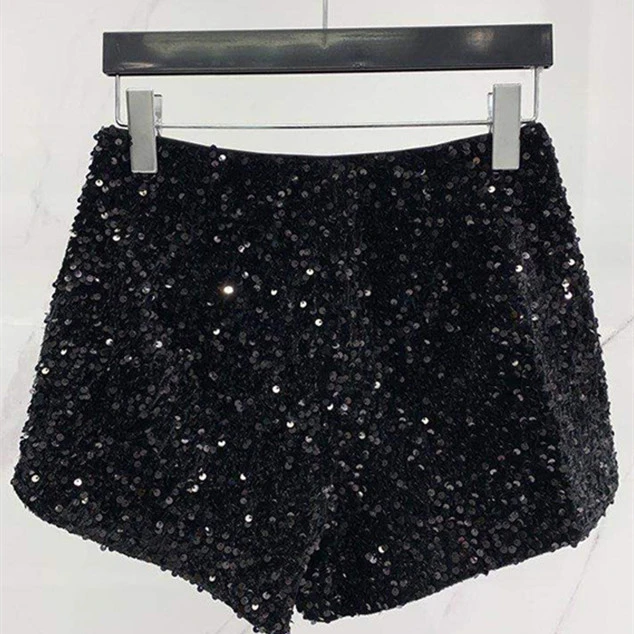 Fashionable Design Niche Heavy Industry Sequin Stitching Shorts