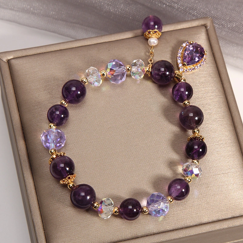 Women's Natural Vintage Purple Crystal Bracelet