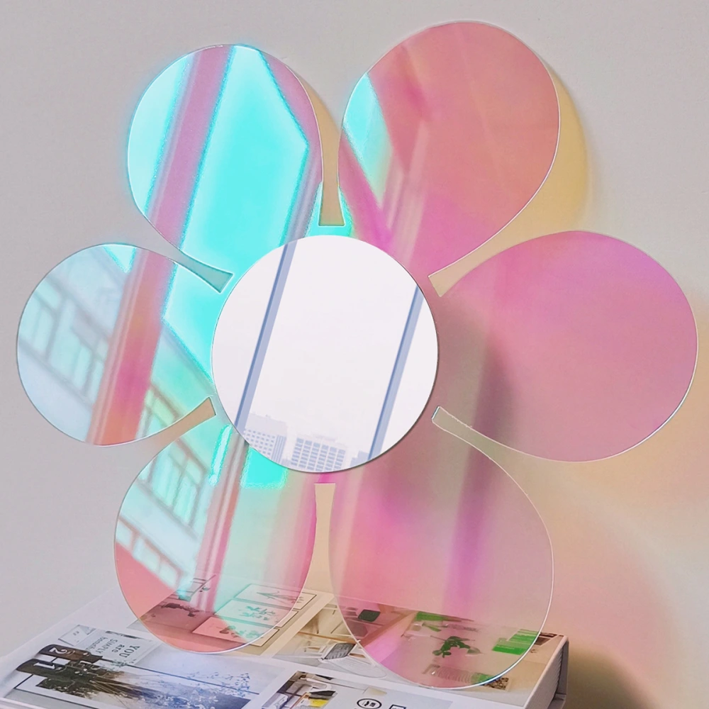 Acrylic Flower Colorful Mirror Wall Sticker