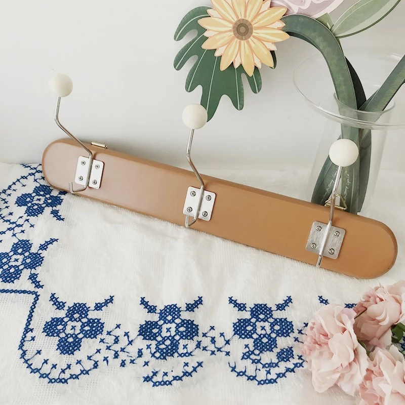 Cute Polka Dot Decoration Children's Room Solid Wood Coat Hook