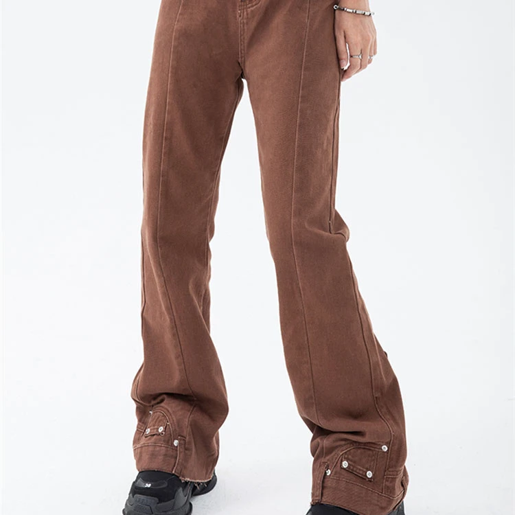 American High Street Trousers Pocket Design Casual Workwear