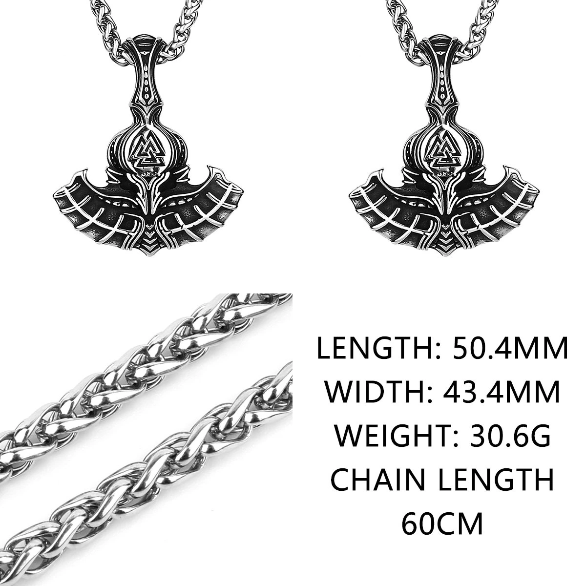 Vintage Viking Anchor Rune Titanium Steel Pendant