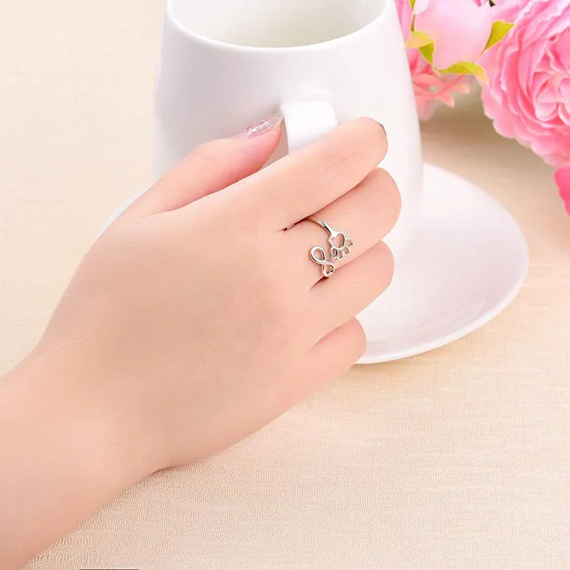 Women's Temperament Cute Dog Paw Shape Ring