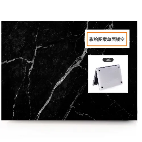 Compatible with Apple, Macbook Case Black Marble