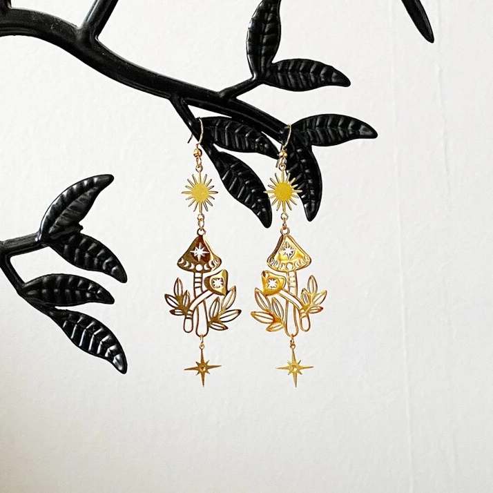 Moon Sun Earrings Combination Cutouts