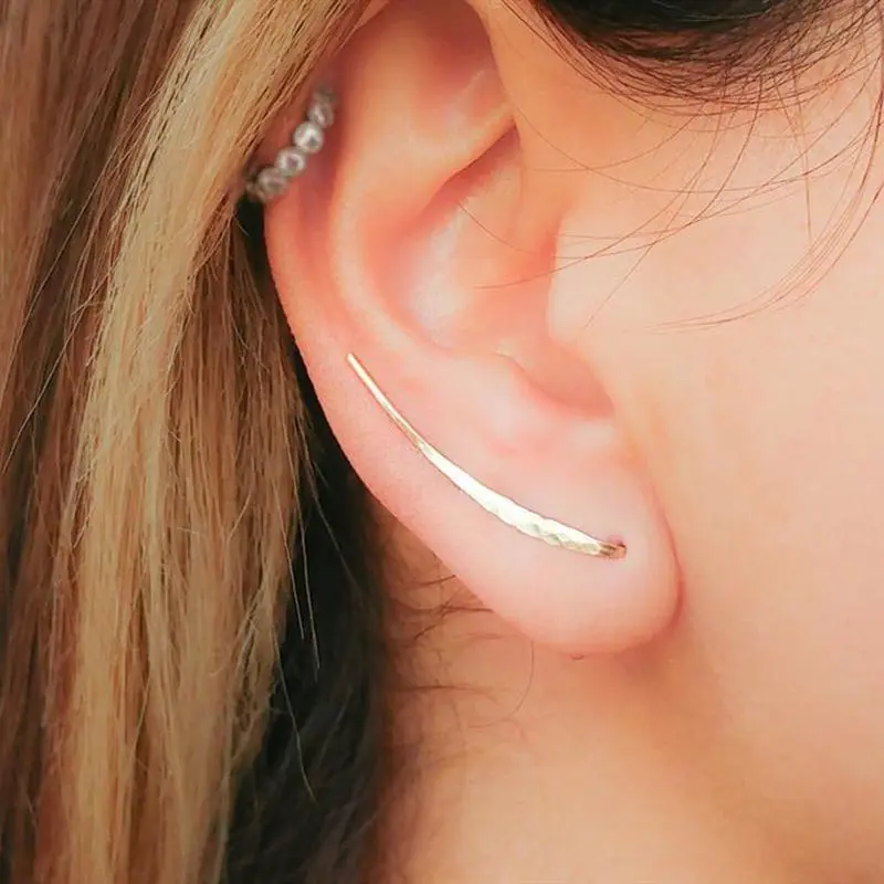 925 Sterling Silver Handmade Minimalist Ear Climber Earrings