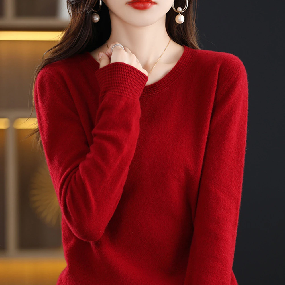 Temperament Women's Pullover Long Sleeve Round Neck