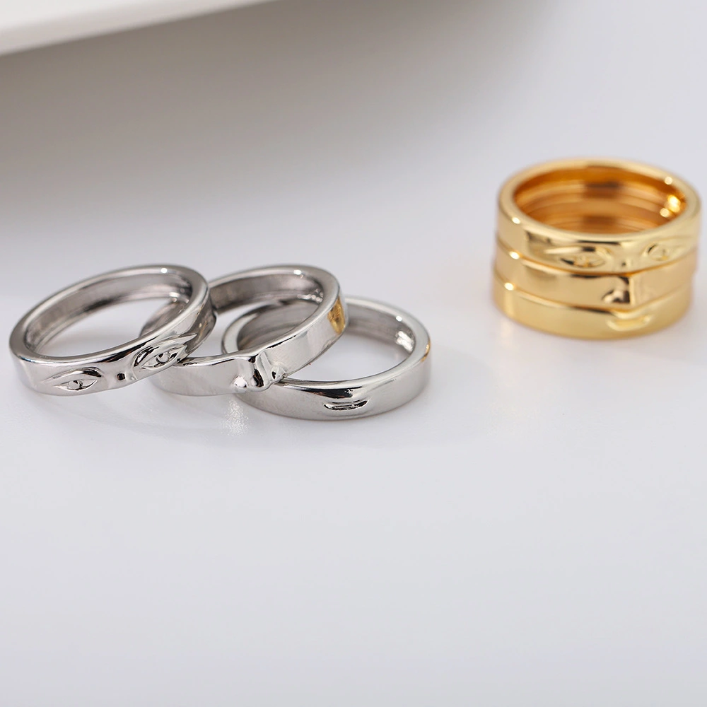 New Niche Design Copper Gold Plated Punk Ring