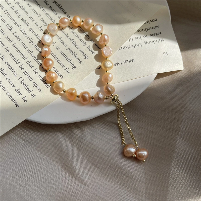 Women's Natural Baroque Freshwater Pearl Pull-out Bracelet