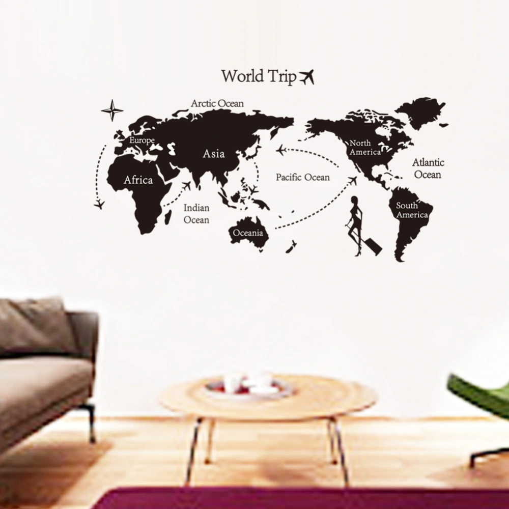 Travel Chart Bedroom Background Wall Sticker