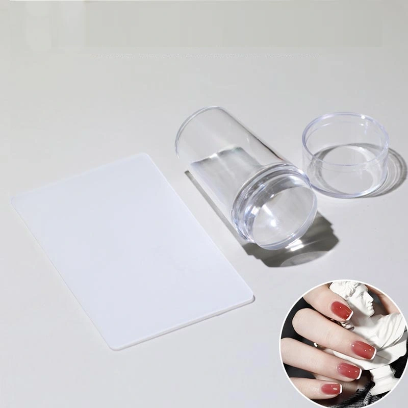 Transparent Silicone Nail Stamp Nail French Print Tool Set With Cover