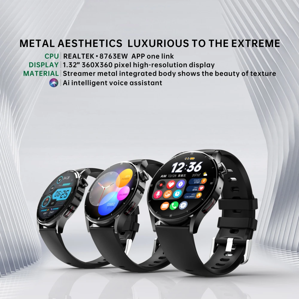 Bluetooth HD Call Answering And Dialing Call Body Temperature Heart Rate Smart Watch