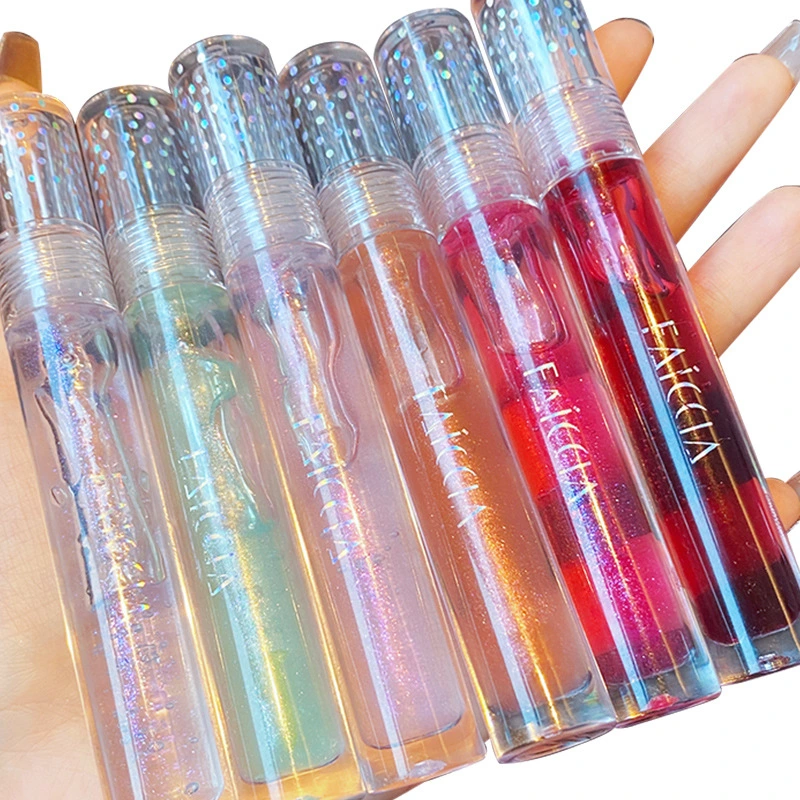 Crystal Clear Transparent Water Light Glass Lip Gloss Moisturizing Mirror