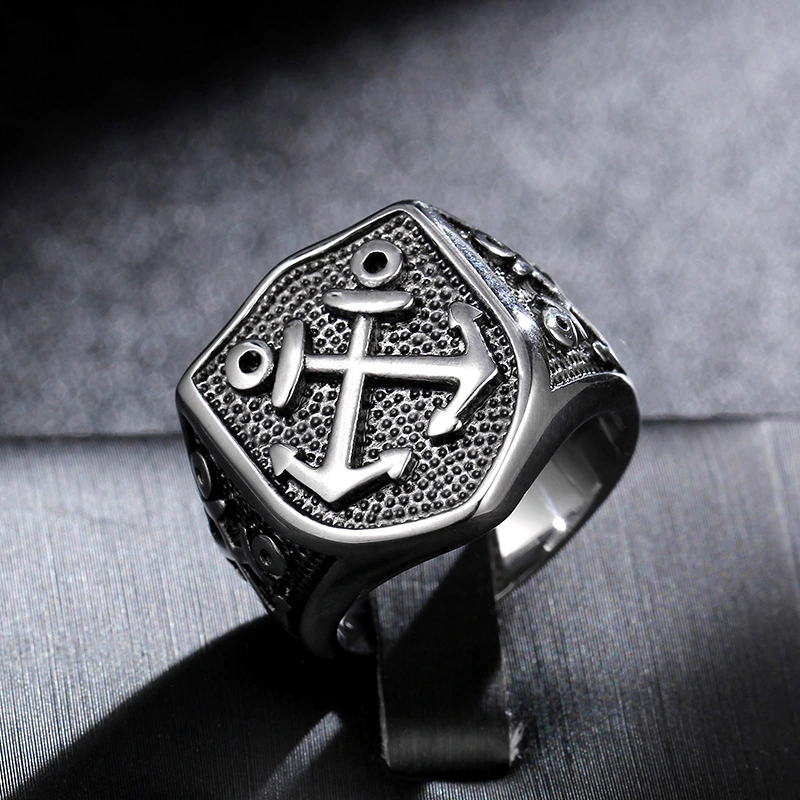 Pirate Anchor Domineering Men's Ring Titanium Steel Personality