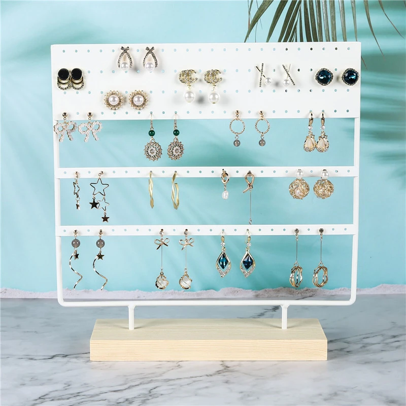 Detachable Wooden Base Stud Necklace Display Stand