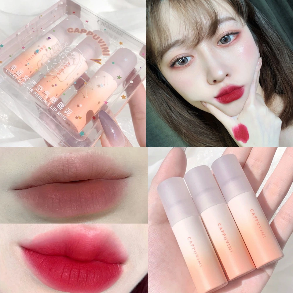 Ka Bubble Weini Lucky Girl Air Lip Mud Matte Velvet Easy To Color Long Lasting No Stain On Cup White Matte Lip Glaze