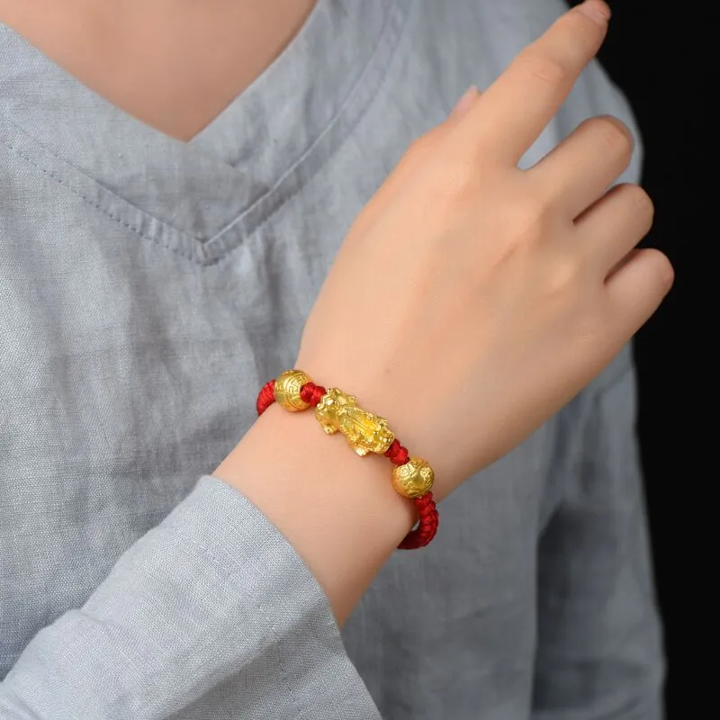 Ethnic Style Hand-woven Red Rope Six-character Mantra Bracelet