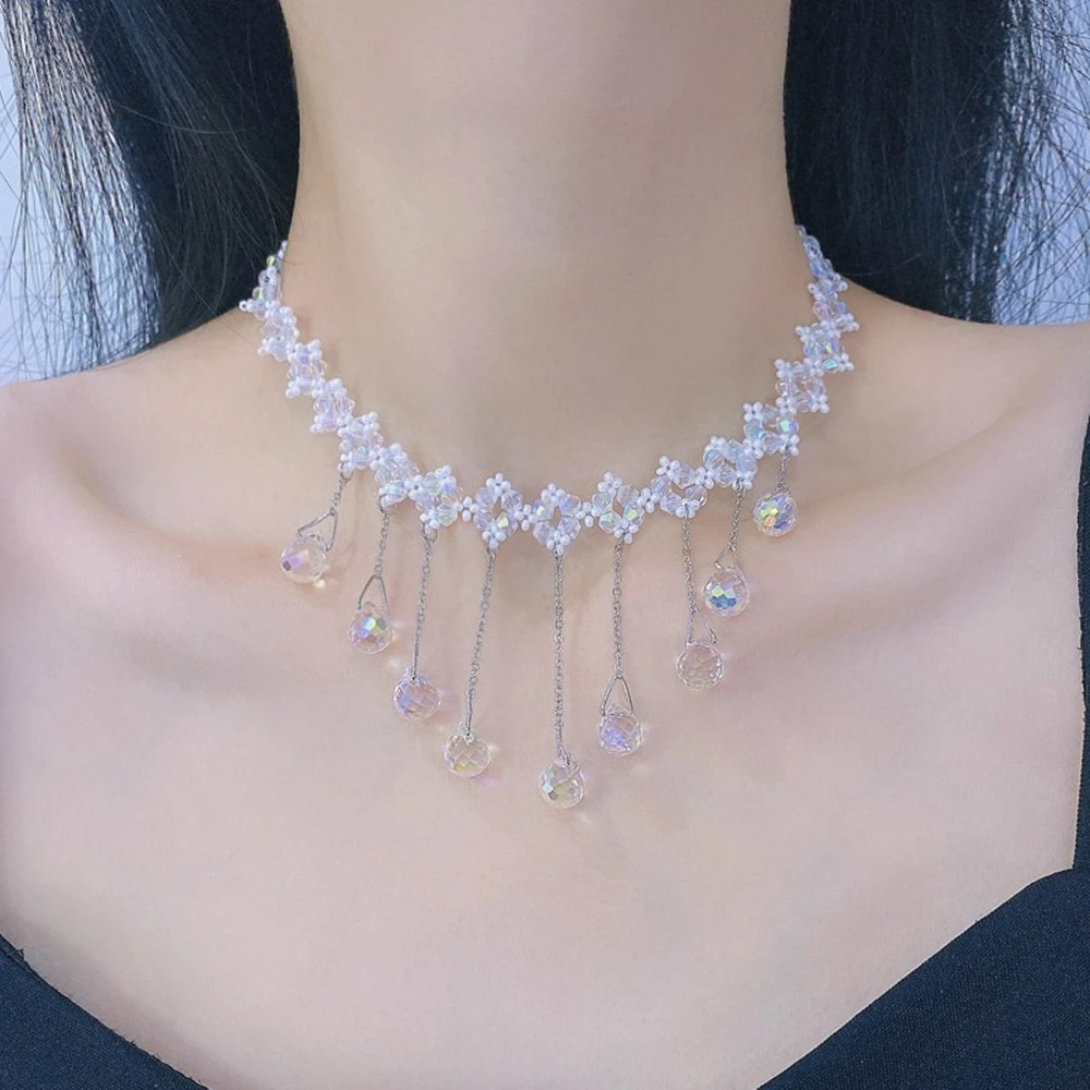 High-end Temperament Necklace Fairy Crystal Flow Necklace