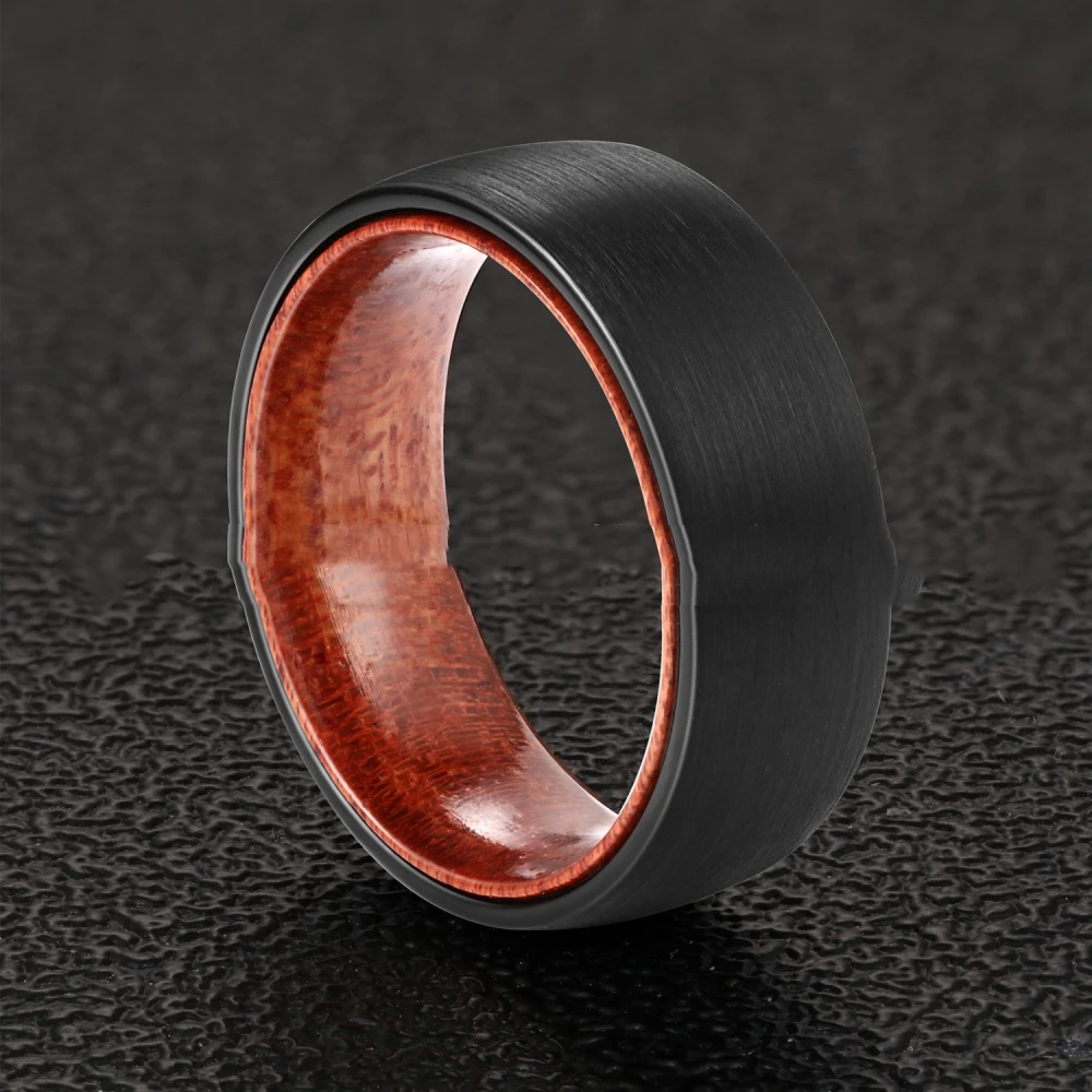 8mm Spherical Electric Black Tungsten Steel Shell With Solid Wood Ring