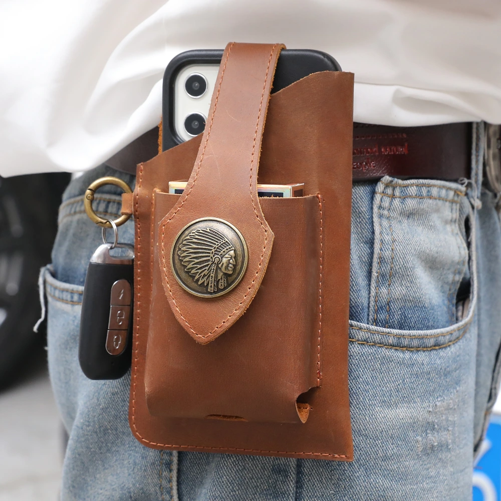 Leather Phone Belt Bag With Leather Belt